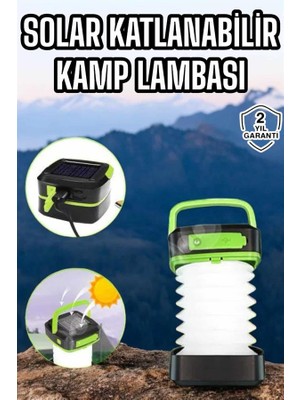 Aesco Güneş Enerjili LED Lamba Kamp Lambası Katlanabilir Lamba USB Şarjlı - Lisinya