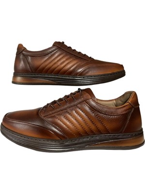 Brothers Erkek Kahve Ortopedik Hakiki Deri Ultra Rahat Günlük Ayakkabı