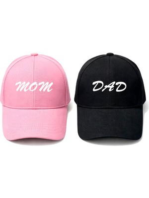 SF Collection Mom & Dad Baskılı Basic 2’li Çift Kombin Şapka