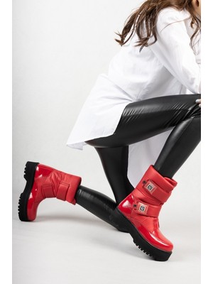 Aesco Miah Kırmızı Rugan Kar Bot - Lisinya