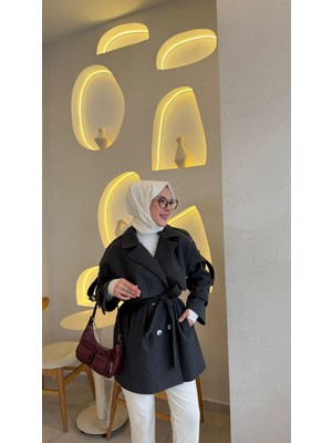 Mabel Giyim Kaşe Kaban Antrasit DRC-0073