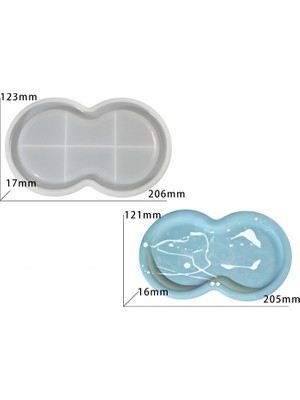 Hobiflex Silikon Kalıp Ithal Ikili Yuvarlak Muhtelif Altlık Tabak Kalıp Epoksi Reçine Kalıp HB195-0122