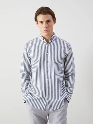 Lc Waikiki Yeni Sezon Regular Fit Uzun Kollu Çizgili Erkek Gömlek