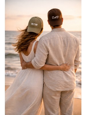SF Collection Mom & Dad Baskılı Basic 2’li Çift Kombin Şapka