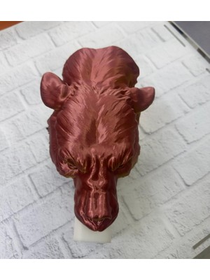 Aesco Dekoratif Asılabilir Jaguar Başı 3D Duvar Heykeli Gold Red 20X16 cm - Lisinya