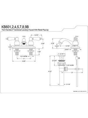 Liora KB605B Lavabo Bataryası, 4 ", Yağ Ovuşturdu Bronz