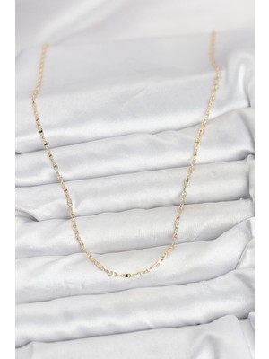 Aesco cm 14K Gold Renk Gemici Zincir Model 60 cm Kadın Kolye - Lisinya