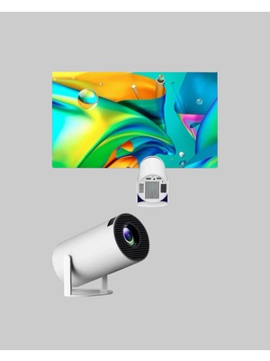 Aesco 4K Destekli Full Hd Projeksiyon Cihazı – 130 Inç Geniş Ekran, Wifi ve HDMI Bağlantılı - Lisinya