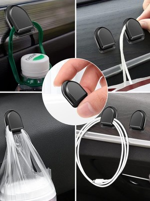 Aesco Kablo Düzenleyici Toplayıcı Sabitleyici Yapışkanlı Kablo Tutucu Organizer Askı Kanca 10 Adet - Lisinya