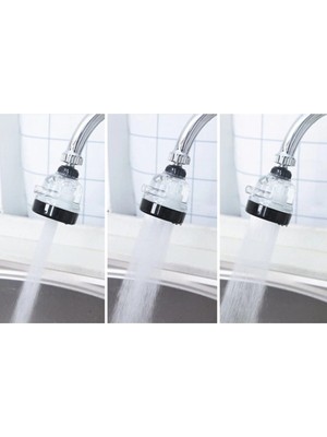 Aesco Su Tasarruflu  3 Fonksiyonlu  Oynar  Musluk Başlığı - Şeffaf - Lisinya