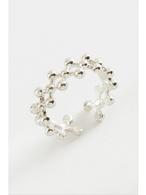 Zero Land Matrixzn Zikzak Top Metal Yüzük - Gümüş Rengi