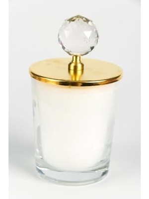 Liora - Altın Kristal Top Tepelikli Bardak Mum 1 Ader