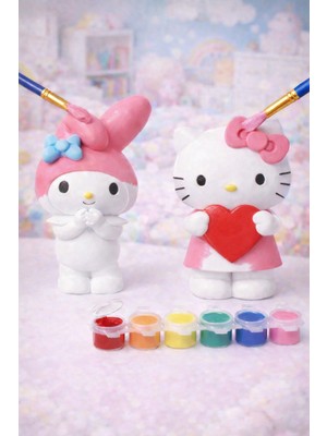 Printella Hello Kitty & My Melody Akrilik Boyama Seti – Çocuklar Için Figür Boyama Oyuncağı