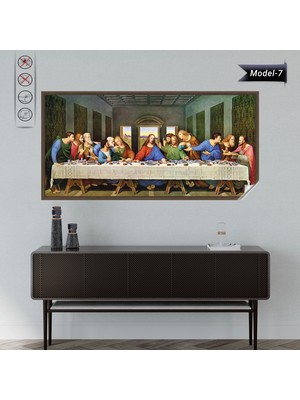 Akıllı Kağıt Son Akşam Yemeği Tablo - Poster Dünyaca Ünlü (Model- 7)
