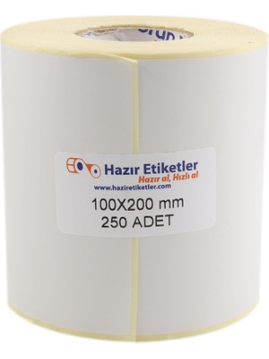 Liora Eko Termal Etiket 100MM x 200MM Ruloda 250 Adet 40MM Çapında Direk Termal Transfer Etiketi