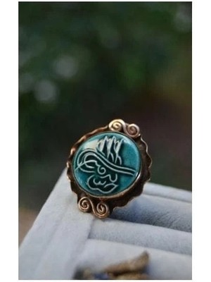 Stoneage Ayarlanabilir Turkuaz Çini Bayan Yüzük El Yapımı