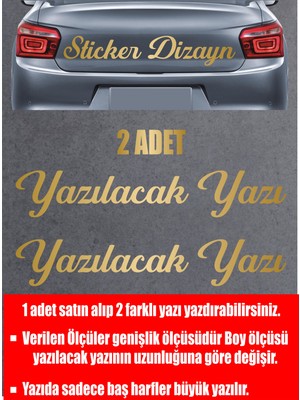 Sticker Usta Kişiye Özel Yazı 2 Adet Isim Soyisim Araba Oto Motosiklet Sticker 00097