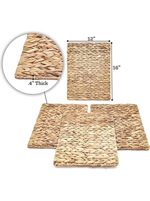 Liora Innovations 16 "x 12" Dikdörtgen Dokuma Iç Mekan Veya Dış Mekan Doğal Su Sümbülü Servis Altlıkları (4'lü Set)