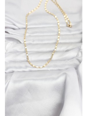 Aesco cm 14K Gold Renk Ezme Zincir 60 cm Kadın Kolye - Lisinya