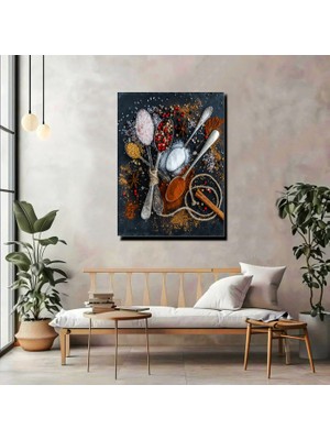 Artprinta Baharat ve Tuz Konseptli Kanvas Tablo – Modern Mutfak Duvar Dekorasyonu