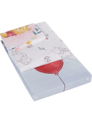 Liora The Pooh Sentimental Lisanslı Karakter BASKILI%100 Pamuk Bebek Pike Takımı, Çok Renkli, Bebek