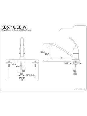 Liora KB5710 Chatham Tek Kollu Saplı Mutfak Musluğu, Püskürtücüsüz, 20 Cm, Cilalı Krom