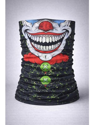 Aesco Joker Yüz Baskılı Baf Bandana - Çok Amaçlı Boyunluk Bandana 2 No - Lisinya