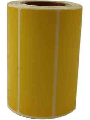 Liora Sarı Zemin Baskılı Kuşe Etiket 100MM x 30MM Ruloda 500 Adet 40MM Çapında Barkod Yazıcı Etiketi
