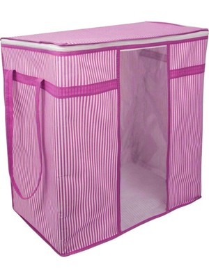 Aesco Pencereli Saklama Hurcu - Pembe Beyaz Çizgili - Lisinya