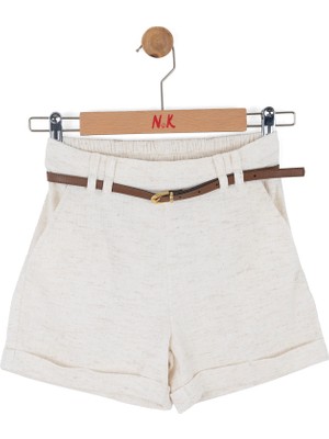 Nk Kız Çocuk Betty Kemerli Şort 8-14 Yaş Krem