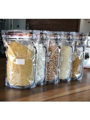 Aesco Kavanoz Görünümlü Kilitli Saklama Poşeti 620 ml (1 Adet ) - Lisinya