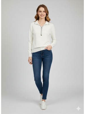 On Triko V Yaka Triko Bluz  70426