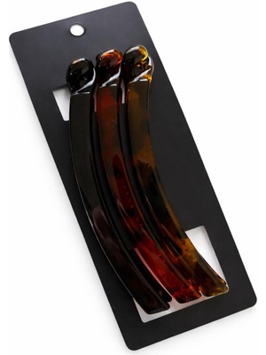 New Obsessions Kaplumbağa Sırtı Desenli Plastik Muz Toka 3 Adet