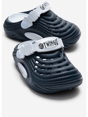 Ccway Hasır Desenli Sabo Terlik 26-35 Laci Mavi