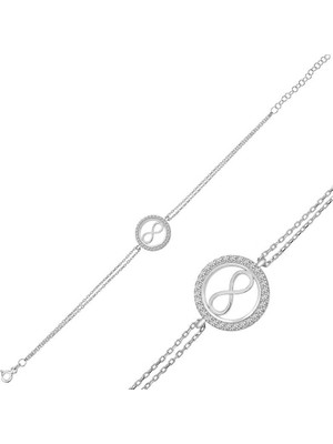 Tienda Elegante Gümüş Sonsuzluk Bayan Bileklik