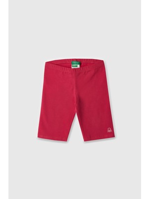 Benetton Kız Çocuk Kısa Tayt 4-14 Yaş Pembe