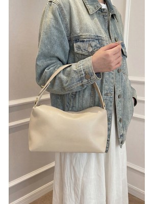 Bahels Kadın Krem Renk El ve Omuz Çantası