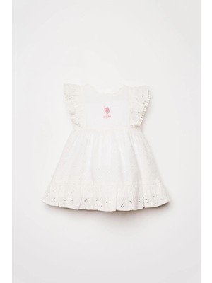 U.s. Polo Assn. Kız Bebek Elbise 6-36 Ay Beyaz