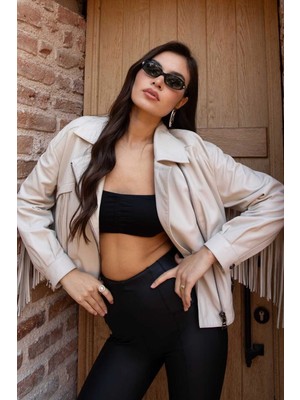 Kadın Püsküllü Hakiki Ceket