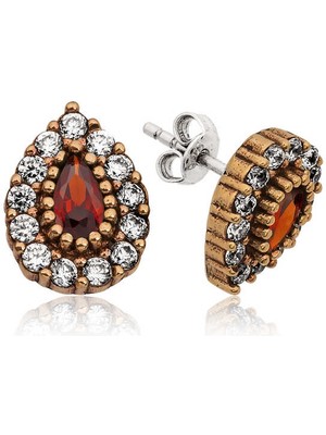 Tienda Elegante Gümüş Otantik Damla Çivili Küpe