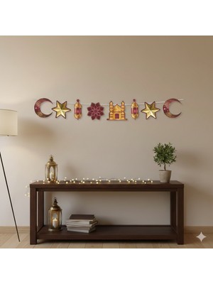Dodomar Dekoratif Banner Ramazan Bordo Gold 160CM
