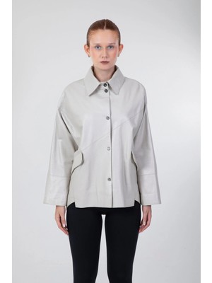 Arjante Kürkü Yakalı Kuzu Kürkü Manto