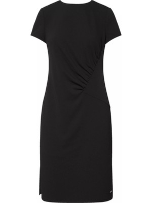 Calvin Klein Kadın Stretch Crepe Ss Dress Elbise - Siyah