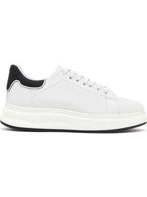 Derimod Erkek Beyaz Bağcıklı Kalın Tabanlı Deri Sneaker 26SFD660518