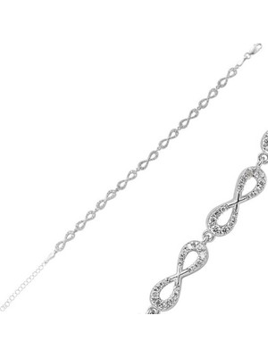 Tienda Elegante Gümüş Sonsuzluk Bayan Bileklik