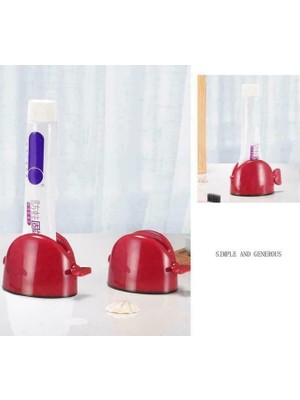 Velora Easypress Diş Macunu Sıkacağı, Kırmızı, Tek El Ile Kontrollü Sıkma, Diş Macunu Israfını Azaltan Akıllı Tüp Aparatı, Dayanıklı Abs Banyo Aksesuarı