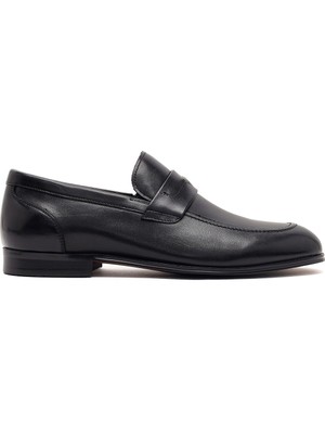 Derimod Black Erkek Siyah Deri Klasik Loafer 26SFD695318