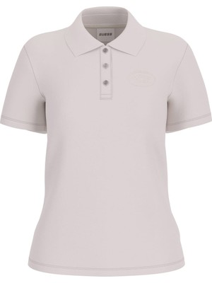 Guess Kadın Paula Aktif Slim Fit Polo T-Shirt - Bej