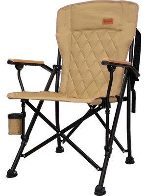 Kingcamp Polar Comfort Plus Ultra Konforlu Katlanır Kamp Sandalyesi Khaki