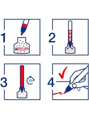 Liora 28 Ecoline Beyaz Yazı Tahtası Kalemi, 4'lü Set, Karışık Renkler, Yuvarlak Uç, Yeniden Doldurulabilir